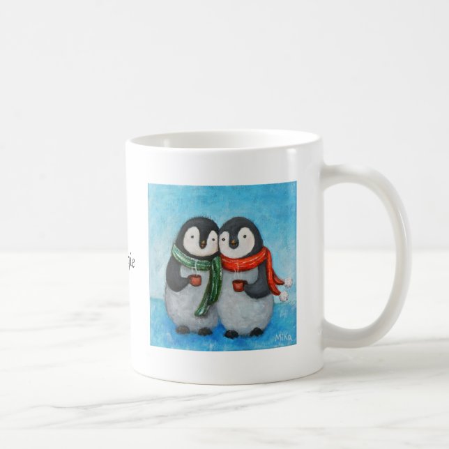 Custom Mug cute Penguin Couple personalised mug (Right)