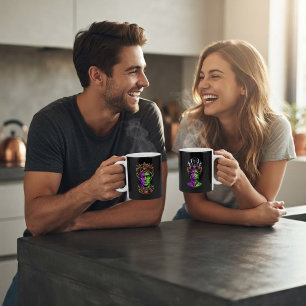 Custom Mug Halloween Neon Bride Frankenstein