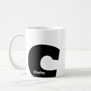 Custom mug monogram initial letter modern minimal