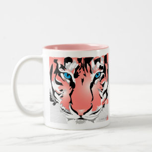 CUSTOM MUG- PEACH TIGER Two-Tone COFFEE MUG
