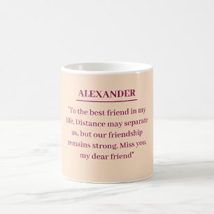 custom mug with your letter to your friend