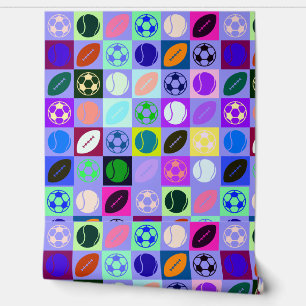 Custom Multi-Ball Prince Pattern for Boys Wallpaper