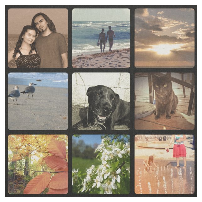 Custom Multi Photo Medium Mosaic Picture Collage Fabric (Swatch)