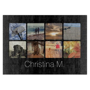 Custom Multi Photo Mosaic Picture Collage Cutting Board