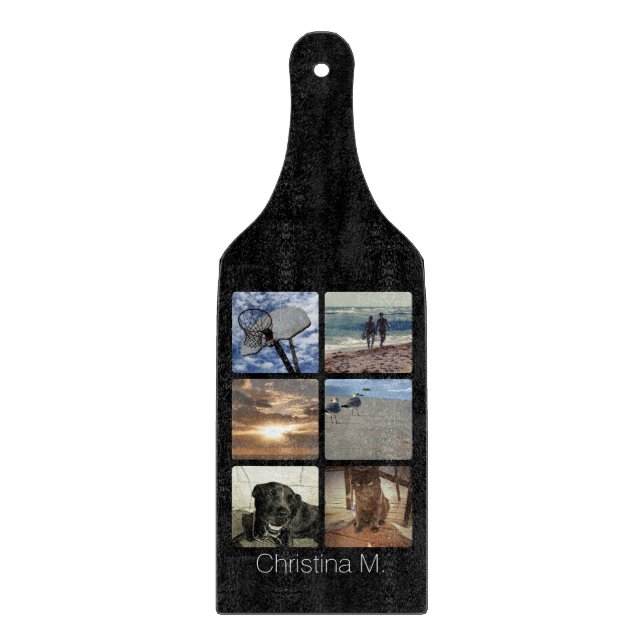 Custom Multi Photo Mosaic Picture Collage Cutting Board (Front)
