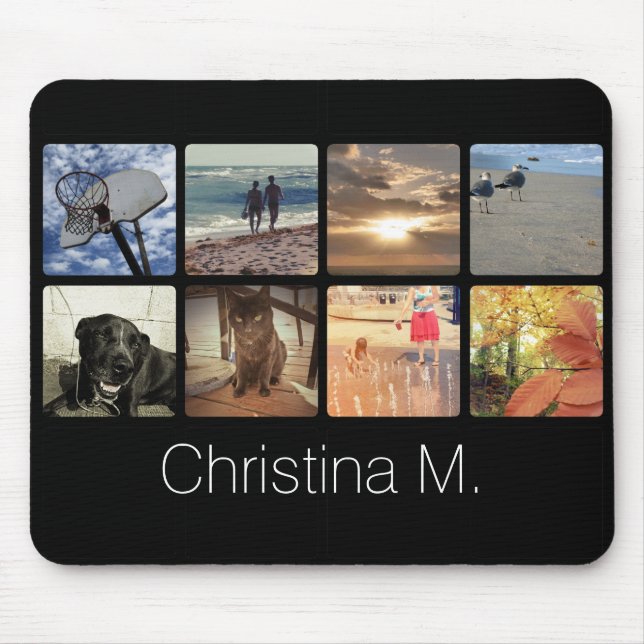 Custom Multi Photo Mosaic Picture Collage Mouse Pad (Front)