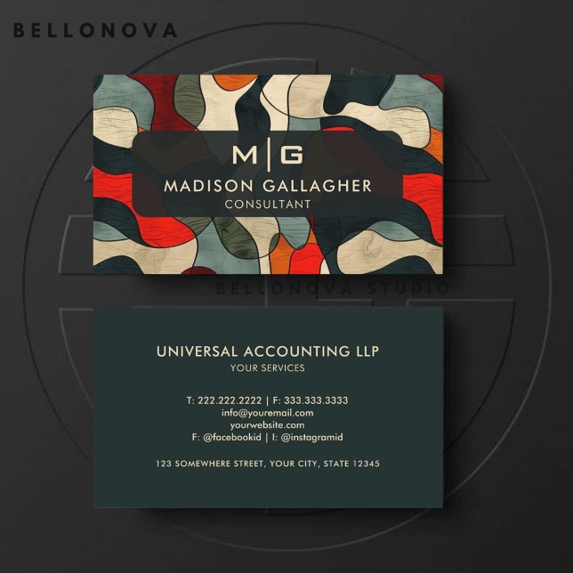 Custom Multicolor Green Aesthetic Professional Business Card (Custom Multicolor Green Aesthetic Professional Business Card)