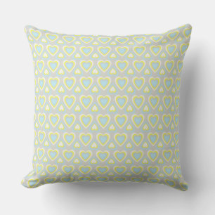 Custom Multicolor Pastel Hearts Cushion