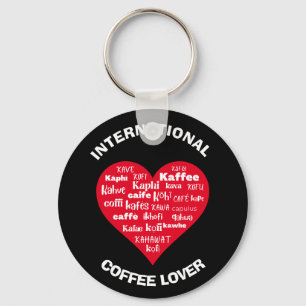 Custom Multilingual COFFEE LOVER Key Ring