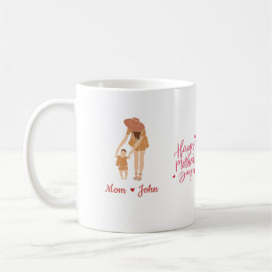 "Custom Mum and Son Mug with Personalised Names 