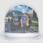 Custom mum and son snow globe