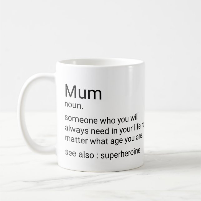 Custom Mum Definition For Mum Coffee Mug (Left)