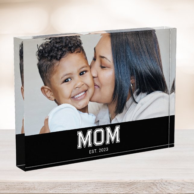 Custom Mum Established Modern Bold Photo Block (Creator Uploaded)