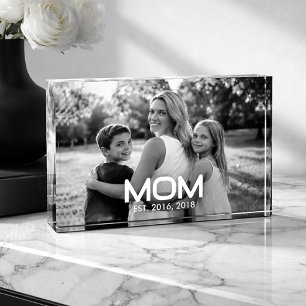 Custom Mum Established Modern Bold Photo Block