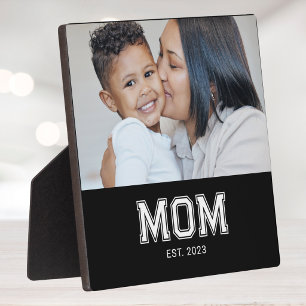 Custom Mum Established Modern Bold Photo Plaque