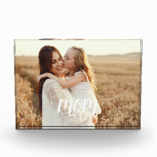 Custom Mum Established Modern Script Photo Block