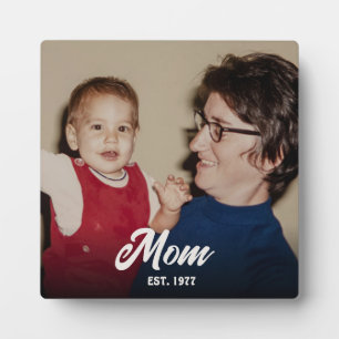 Custom Mum Established Modern Script Plaque