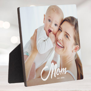 Custom Mum Established Modern Script Plaque