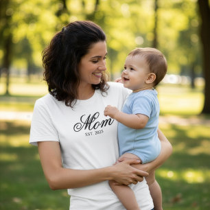 Custom Mum Established Year Script T-Shirt