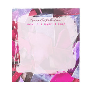 Custom Mum Inspirational Pink Purple Abstract Chic Notepad
