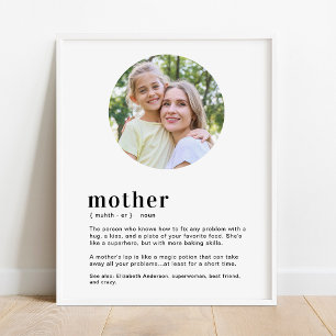 Custom Mum, Mother Definition Mother's Day Photo Poster