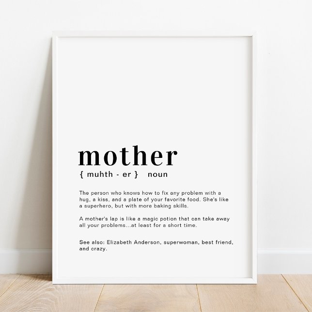 Custom Mum, Mum, Mother Definition Mother's Day Poster (Creator Uploaded)