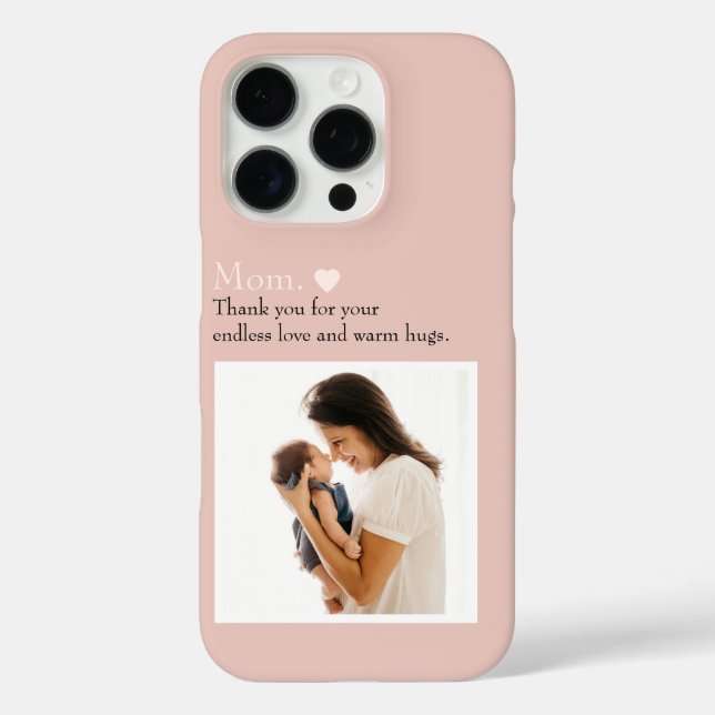 Custom "Mum" Photo Phone Case with Heart (Back)