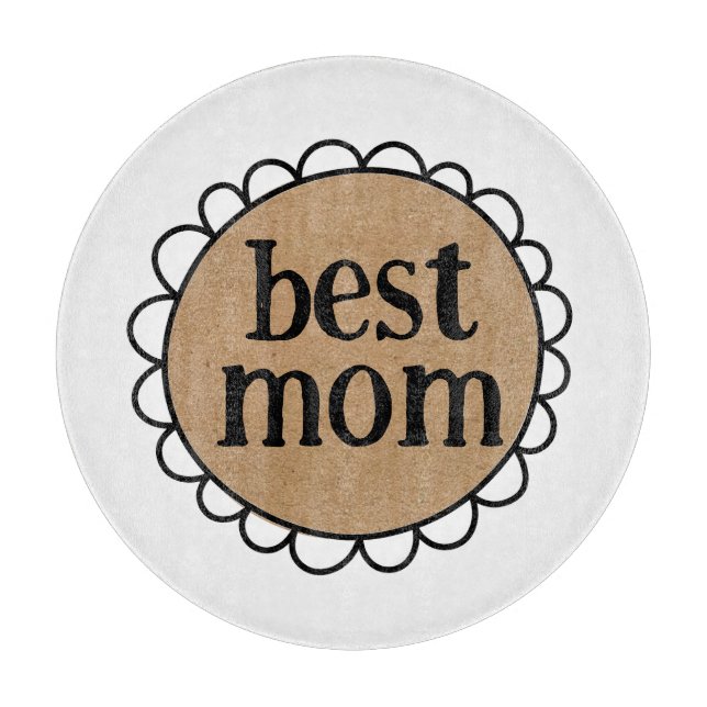 Custom Mum Scalloped Edge Cutting Board (Front)