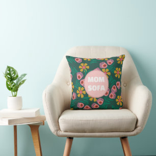 Custom mum sofa flowers green pretty cute modern cushion