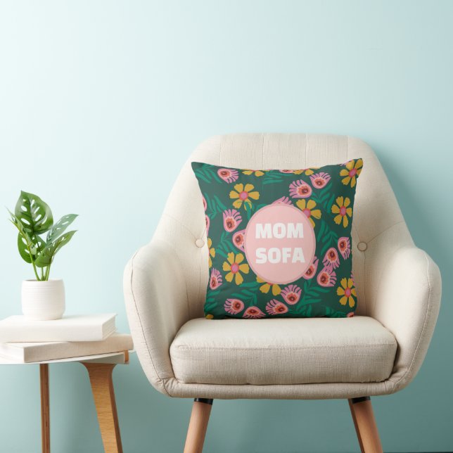 Custom mum sofa flowers green pretty cute modern  cushion (Chair)