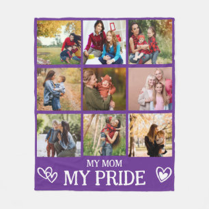Custom Mum Throw 9 Photo Mum Pride Gifts Kids Fleece Blanket