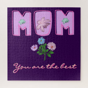 Custom Mum Typography Design, Jigsaw Puzzle