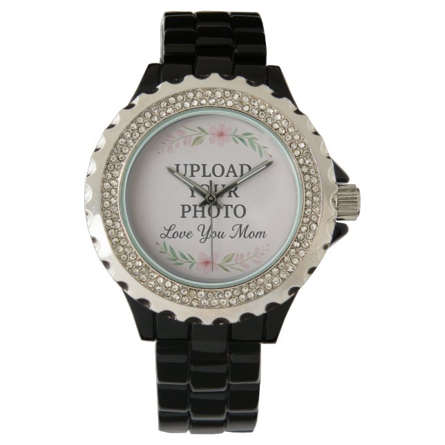 Custom Mum Watch – Upload Your Photo – Floral Pers (Front)