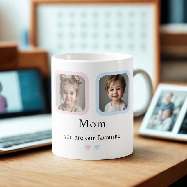 Custom Mum with 2 Kids Photos You Are Our Favourit Coffee Mug (Creator Uploaded)