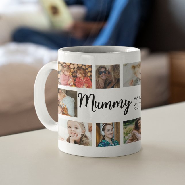 Custom Mummy 18 Photo Collage Coffee Mug (Creator Uploaded)