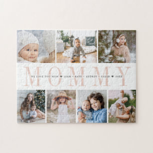 Custom Mummy 7 Photo Kids Collage Jigsaw Puzzle