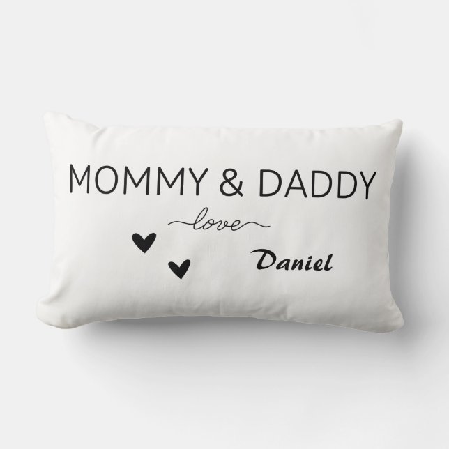 Custom Mummy & Daddy Love Pillow (Front)