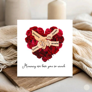 Custom Mummy From Kids Love Heart Mother's Day Card