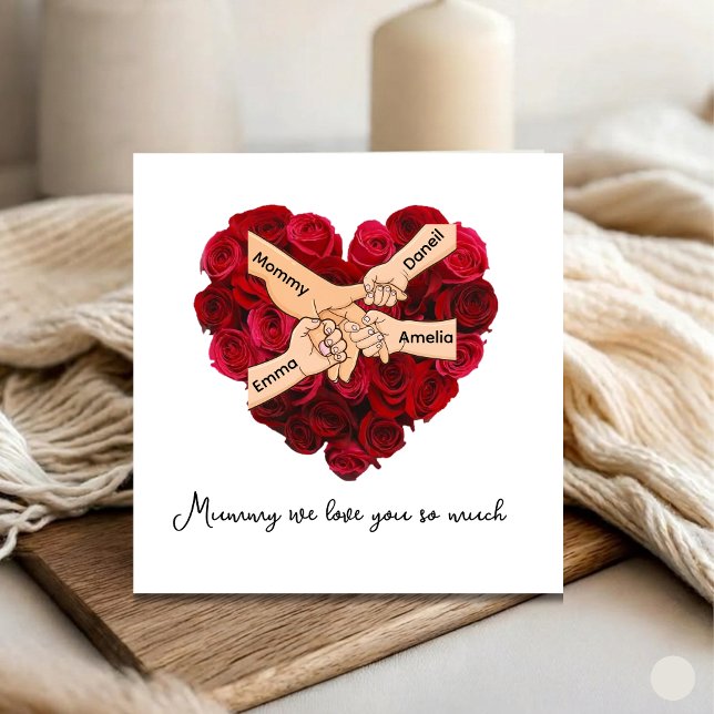 Custom Mummy From Kids Love Heart Mother's Day Card (Creator Uploaded)