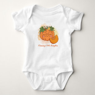 Custom Mummy's Little Pumpkin Cute Glasses Fall Ba Baby Bodysuit