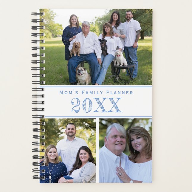 Custom Mum's Family Calendar Photo Modern Planner (Front)
