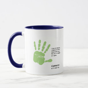 Custom Mum's Gift handprint mug child with name