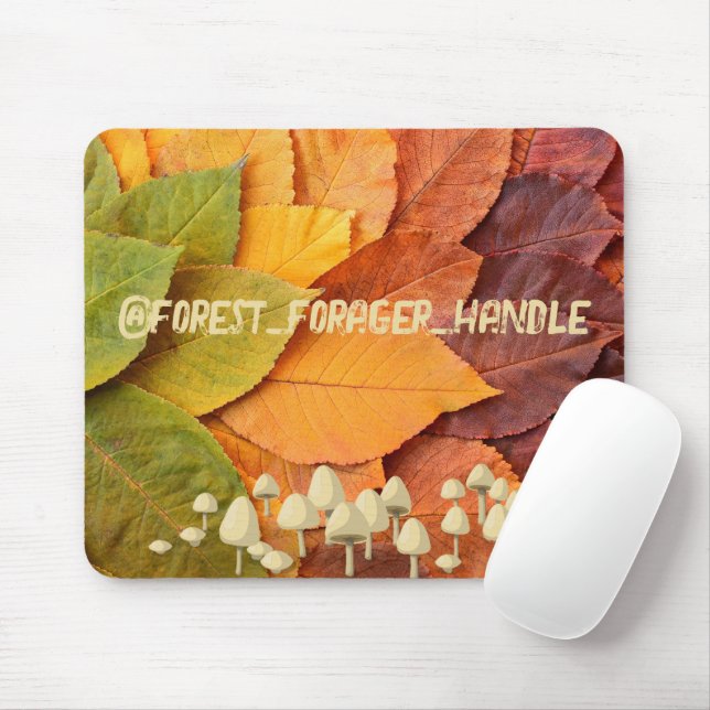 CUSTOM Mushroom autumn forest leaves mousepad (With Mouse)