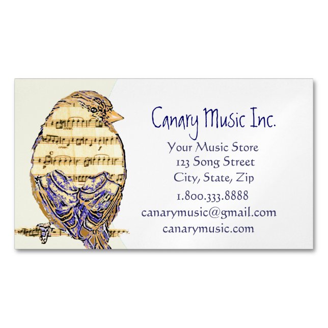 Custom Music & Bird Business Card (Front)
