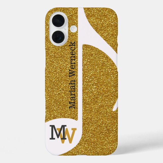 custom music note faux golden Case-Mate iPhone case (Back)