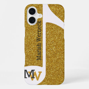 custom music note faux golden iPhone 16 plus case