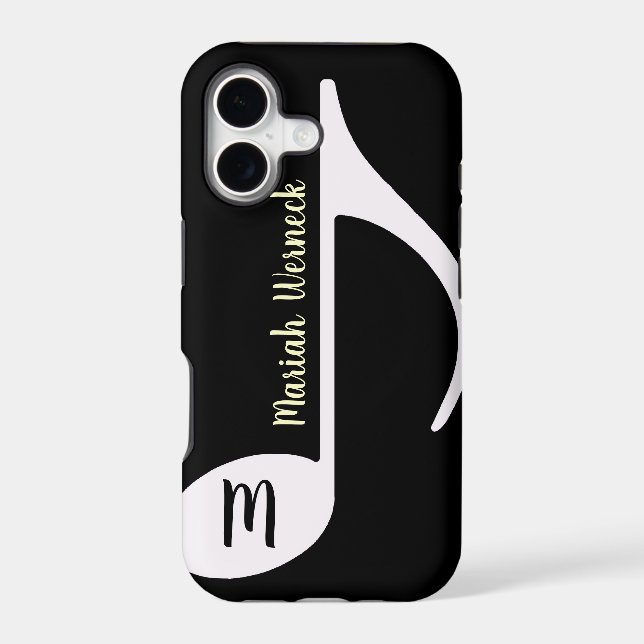 Custom music note on Black (Back)