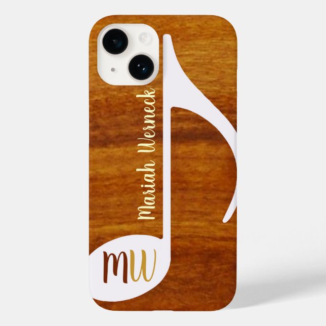 custom music note on wood  Case-Mate iPhone case (Back)