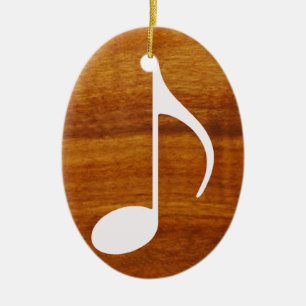 custom music note on wood ceramic ornament