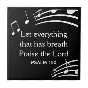 Custom MUSIC NOTES Christian Black Ceramic Tile